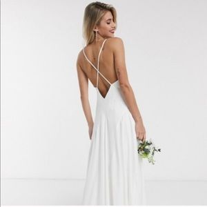 ASOS Edition Paige Satin Plunge Wedding Dress
